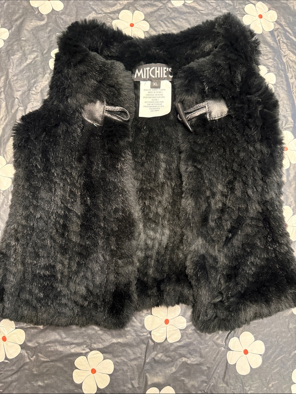 Mitchie's Matchings Genuine Rabbit Fur Vest Black (2T - 3T)